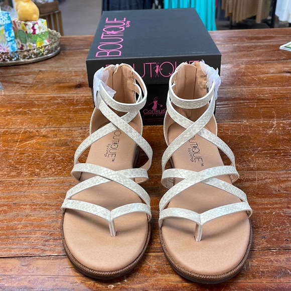 Corkys Shoes - Sweet Tea white snake sandals Corkys